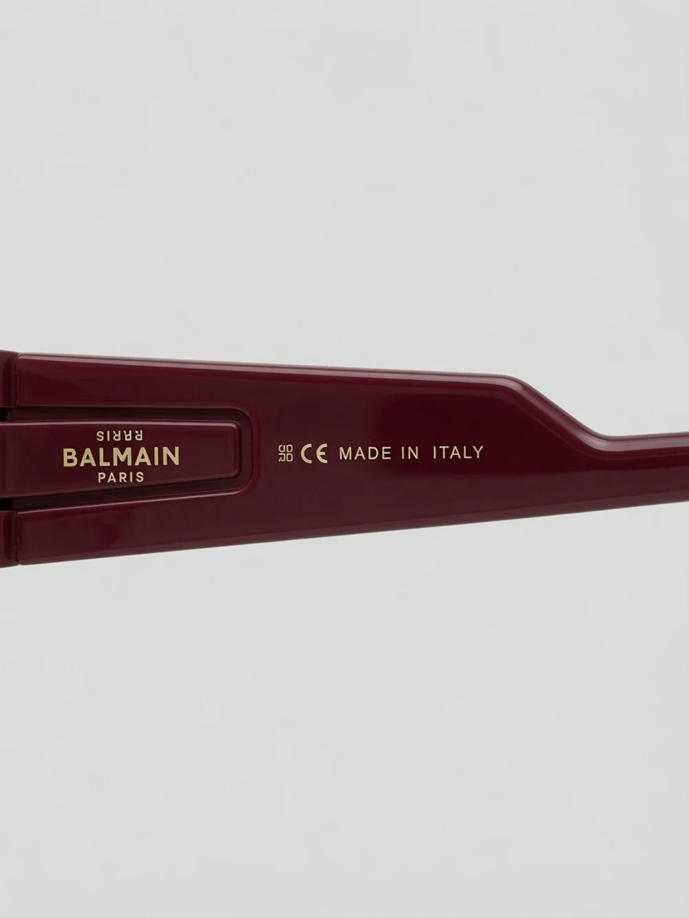 Balmain B-Spirit Sunglasses in Burgundy with Gold Details